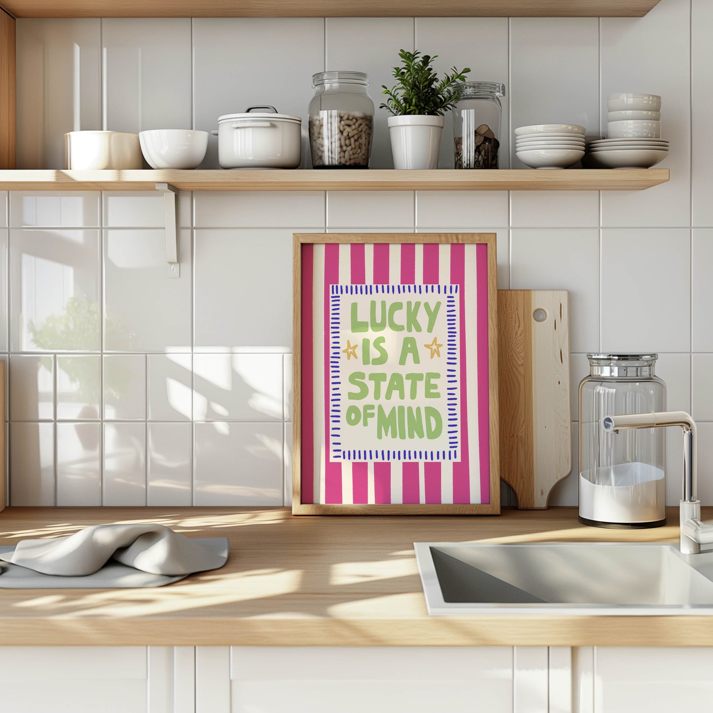 Lucky Is a State of Mind Quote Print