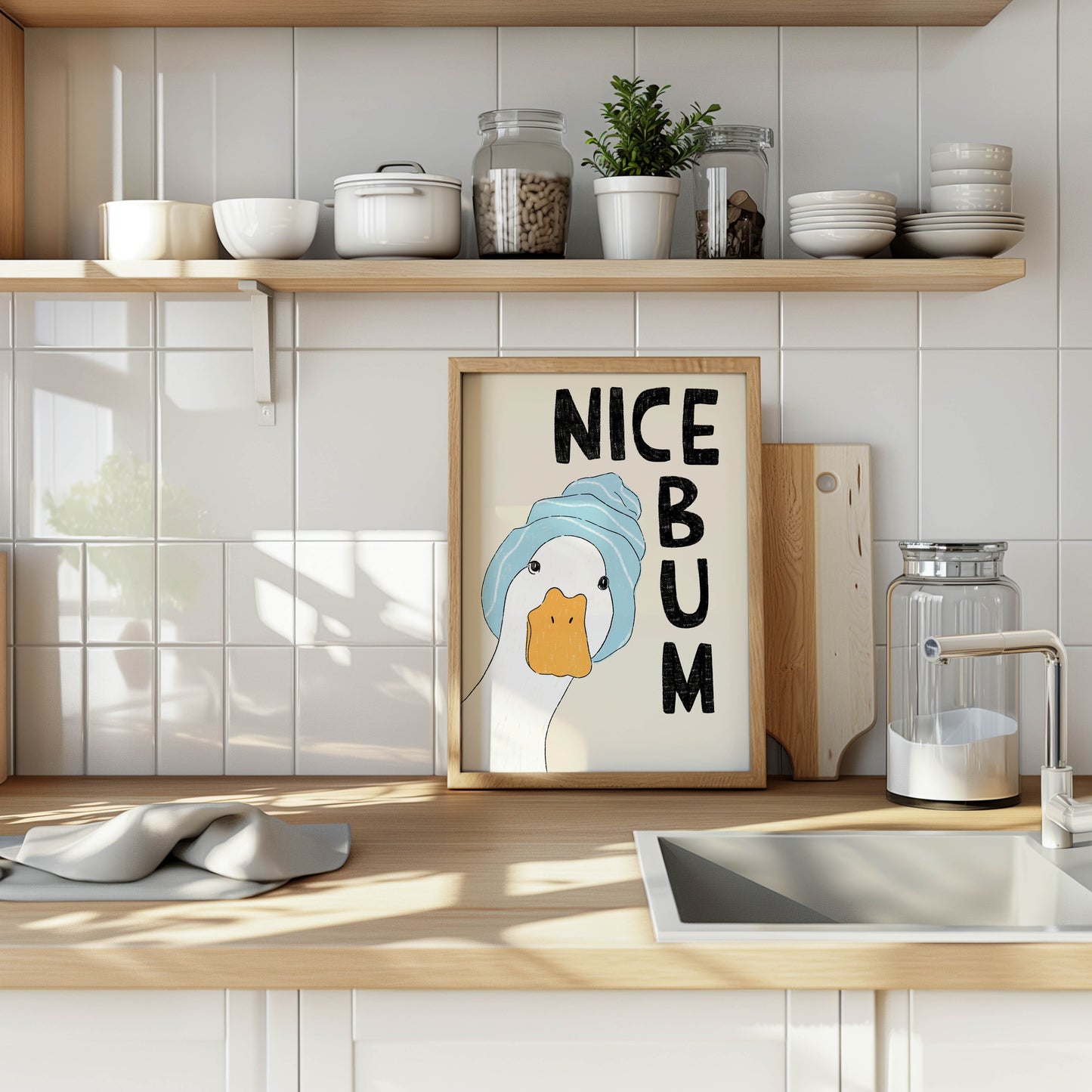 Nice Bum Duck Bathroom Print