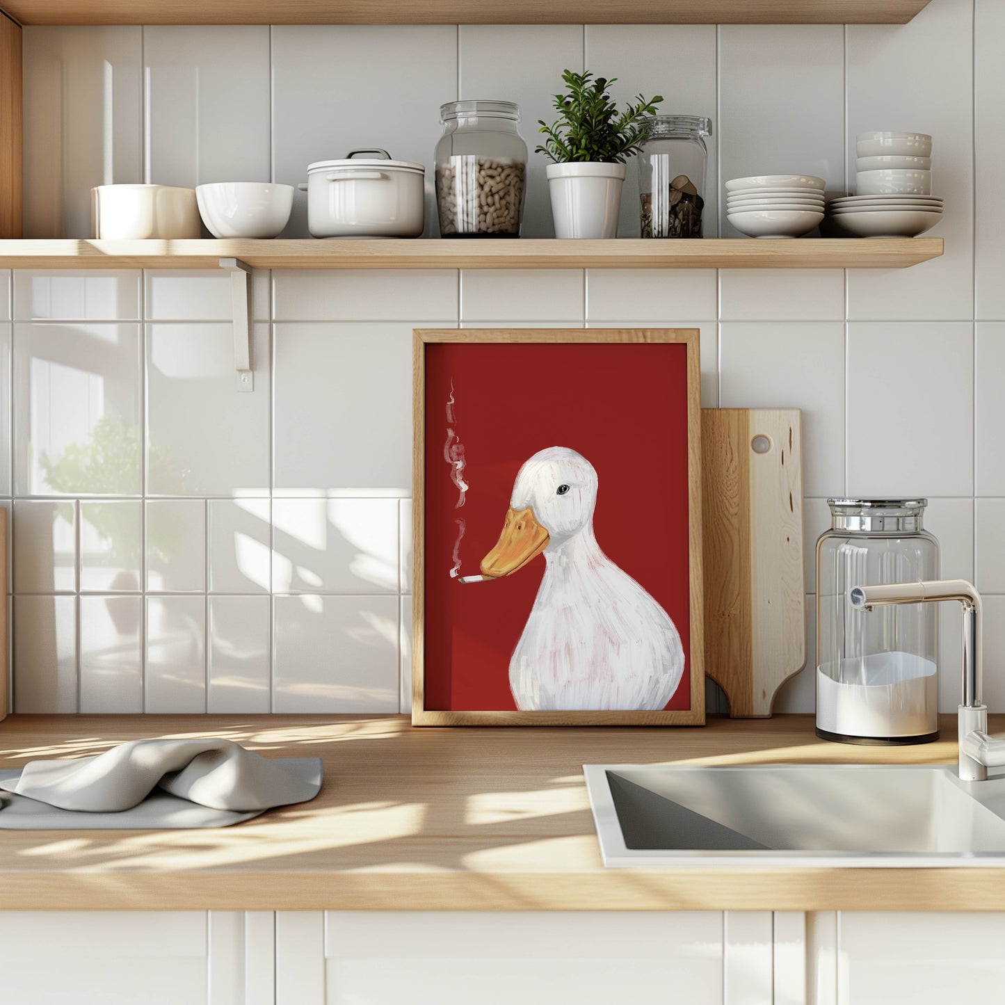 Smoking Duck Art Print