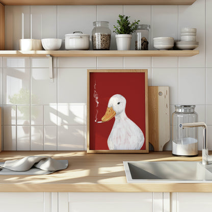 Smoking Duck Art Print