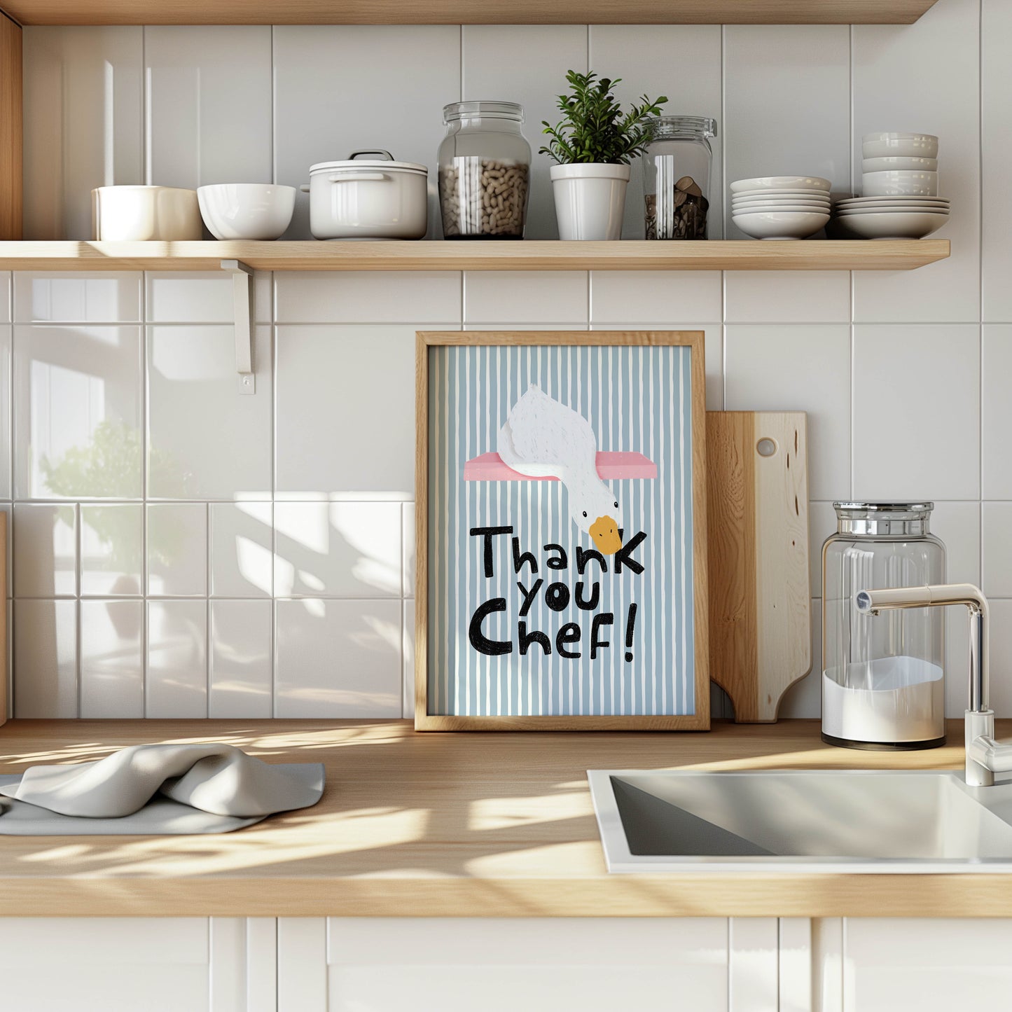 Thank You Chef Goose Kitchen Wall Art