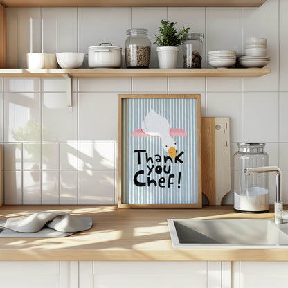 Thank You Chef Goose Kitchen Wall Art