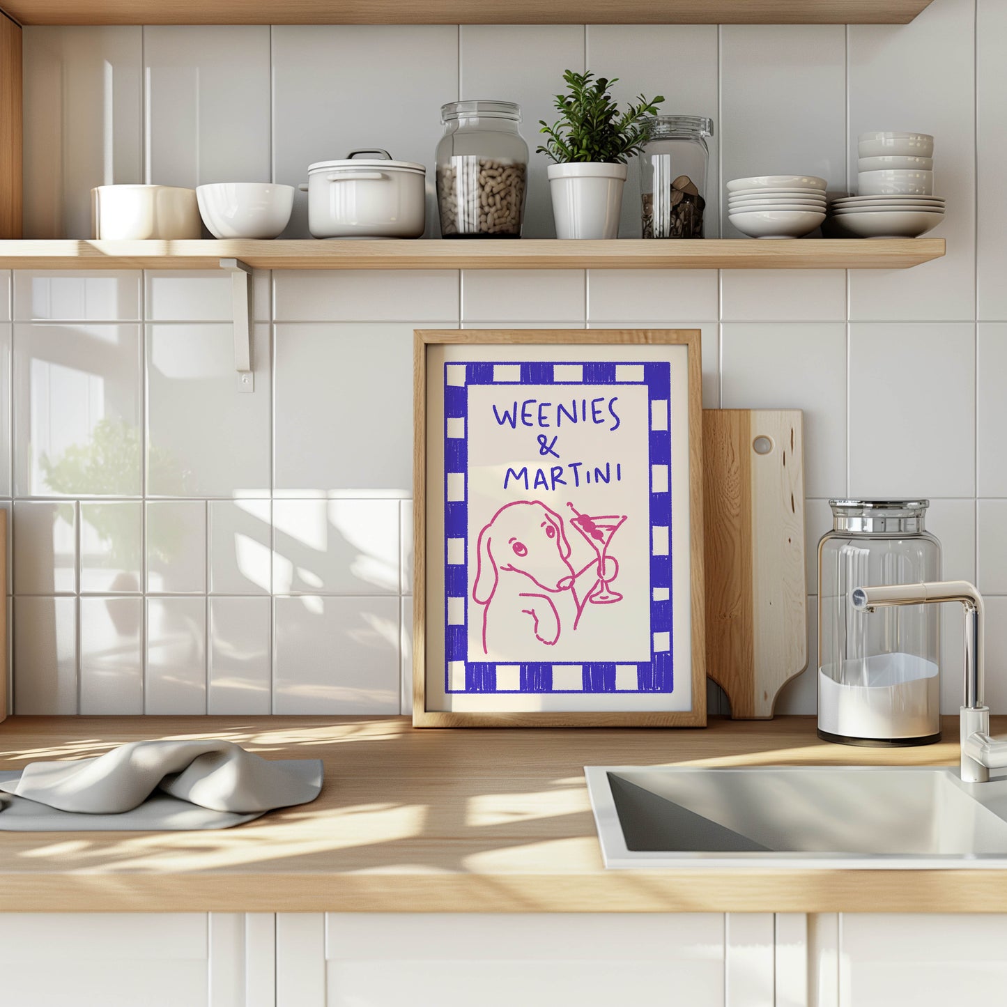 Weenies & Martinis Dachshund Quote Print