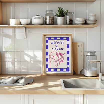 Weenies & Martinis Dachshund Quote Print