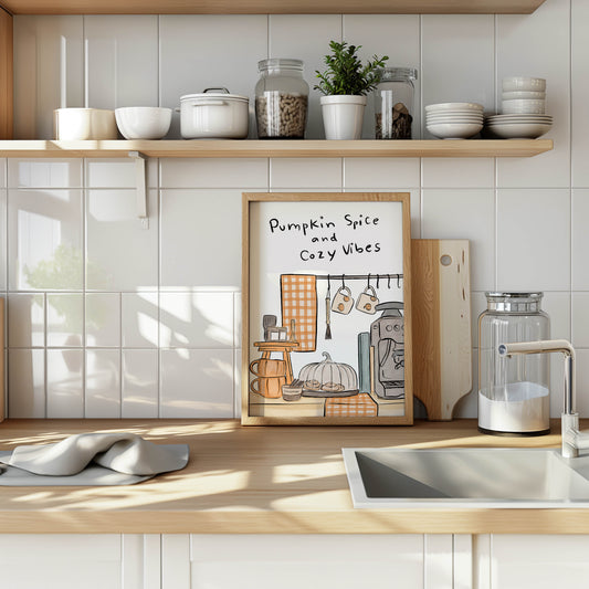 Pumpkin Spice & Cozy Vibes Kitchen Print