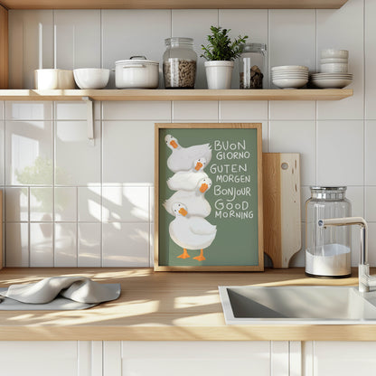 Good Morning Ducks Multilingual Print