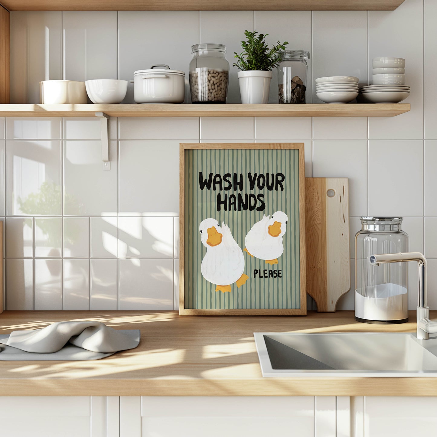 Wash Your Hands Duck Bathroom Print