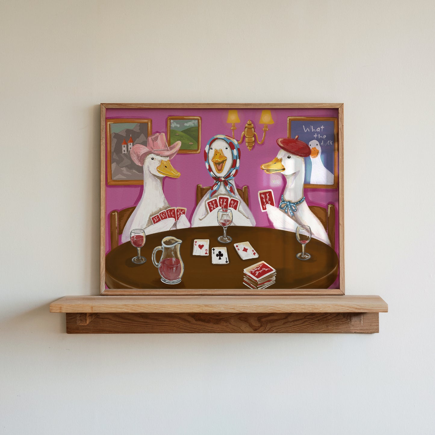 Duck Game Night Print, Whimsical Duck Wall Art