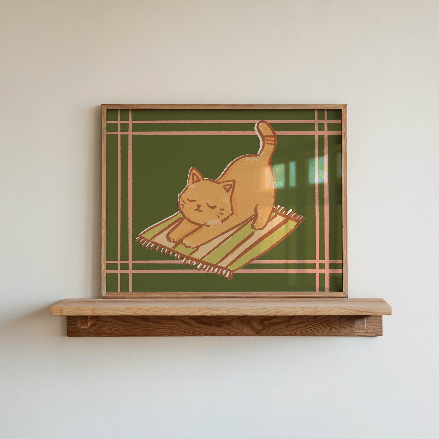 Stretching Cat Art Print