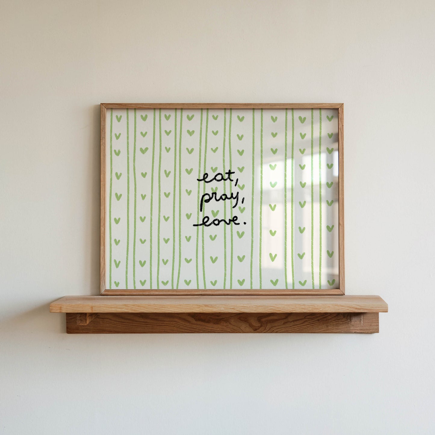 Eat, Pray, Love Green Heart Print