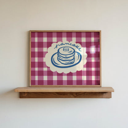 Pink Gingham Pancake Print
