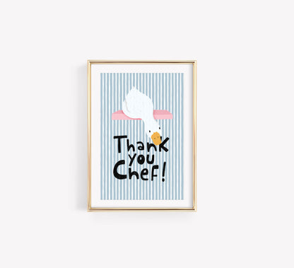 Thank You Chef Goose Kitchen Wall Art