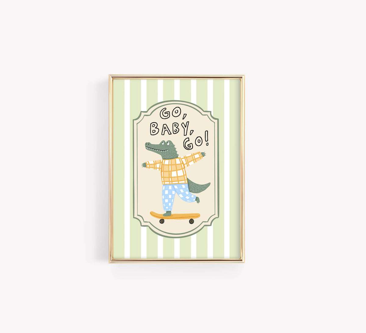 Go Baby Go Crocodile Nursery Wall Art Print