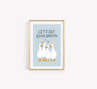 Buon Appetito Geese Kitchen Print