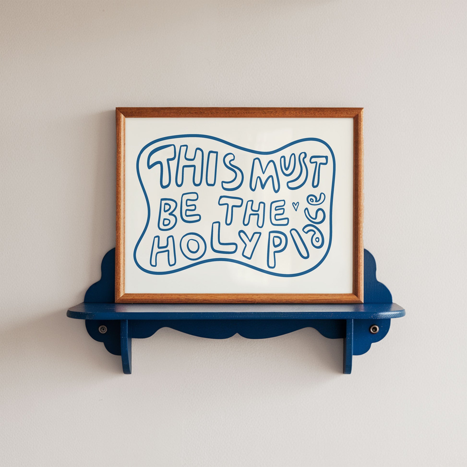 Spiritual Quote Poster Playful Blue Typography Wall Art