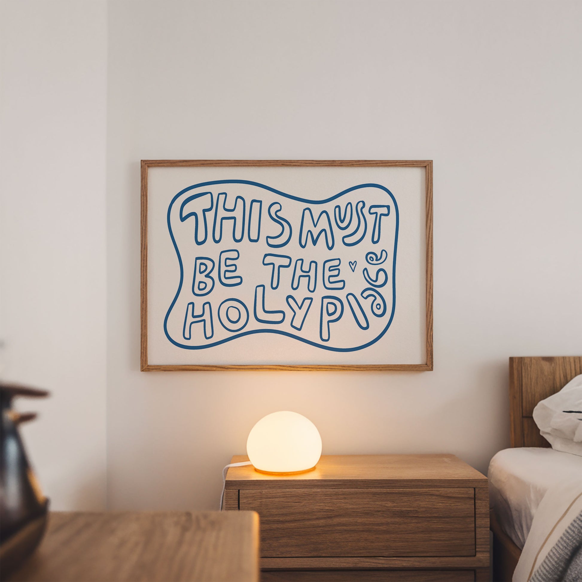 Spiritual Quote Poster Playful Blue Typography Wall Art