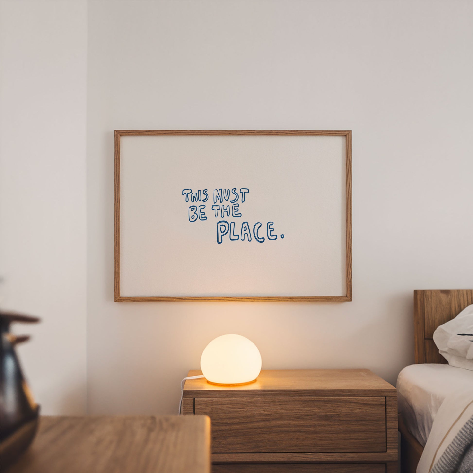 Quote Wall Art Print Minimalist Blue Typography Decor