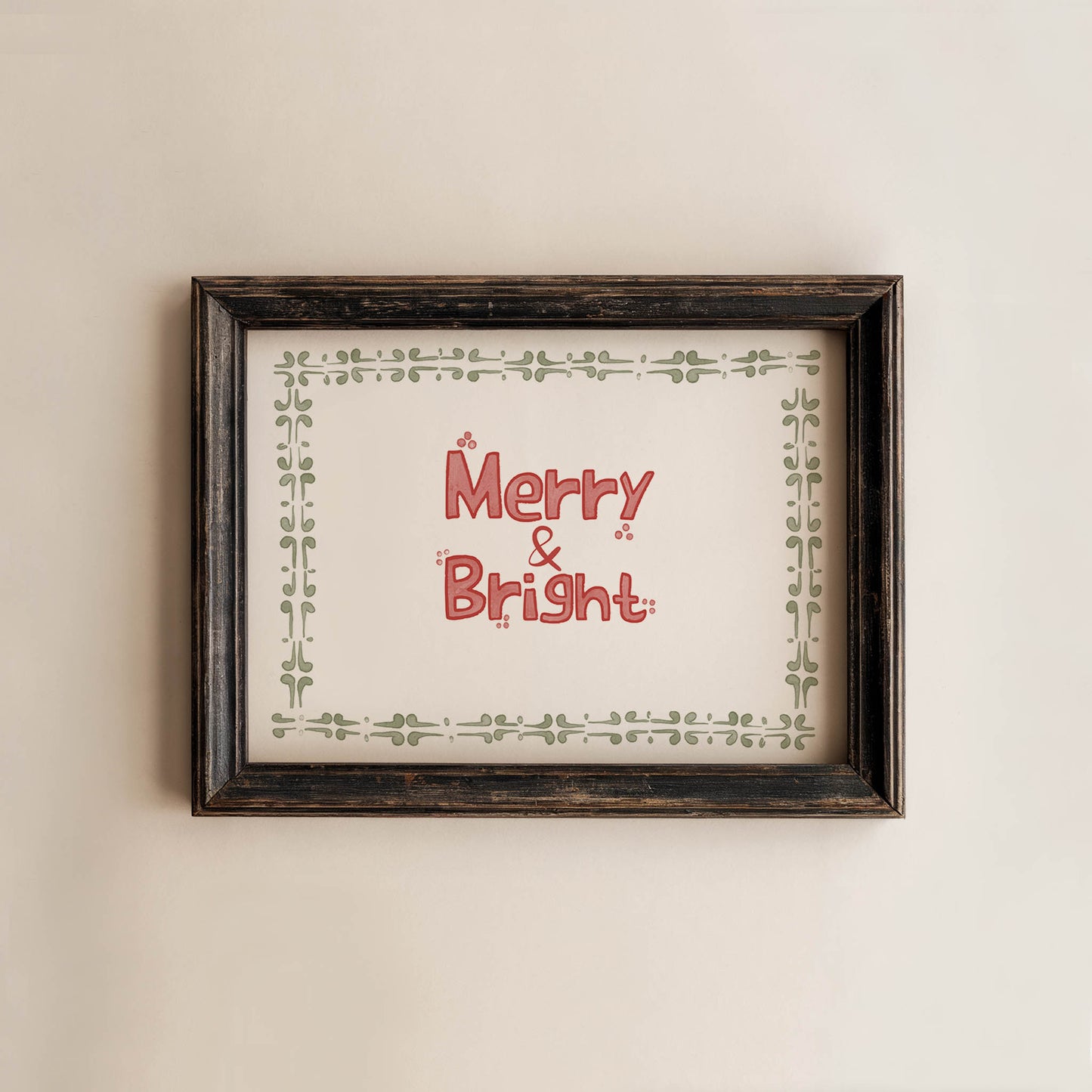 Merry & Bright Christmas Wall Art Print