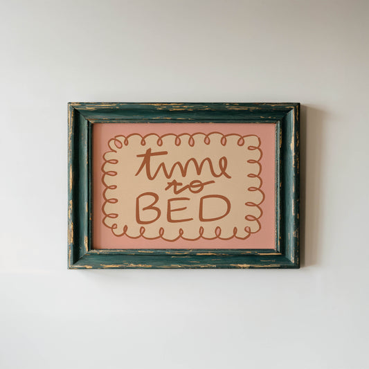 Time to Bed Typography Print