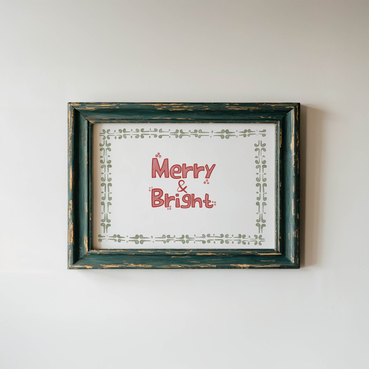 Merry & Bright Christmas Wall Art Print
