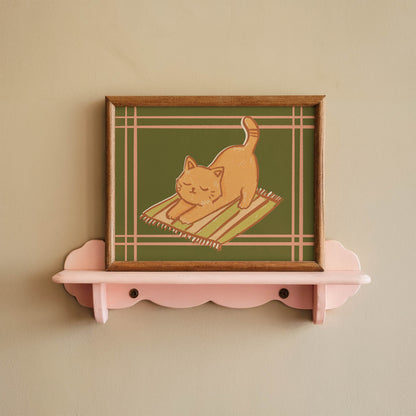 Stretching Cat Art Print