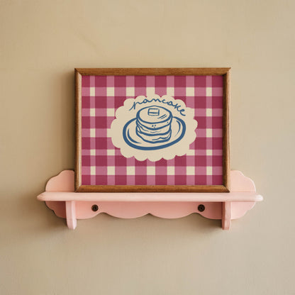 Pink Gingham Pancake Print