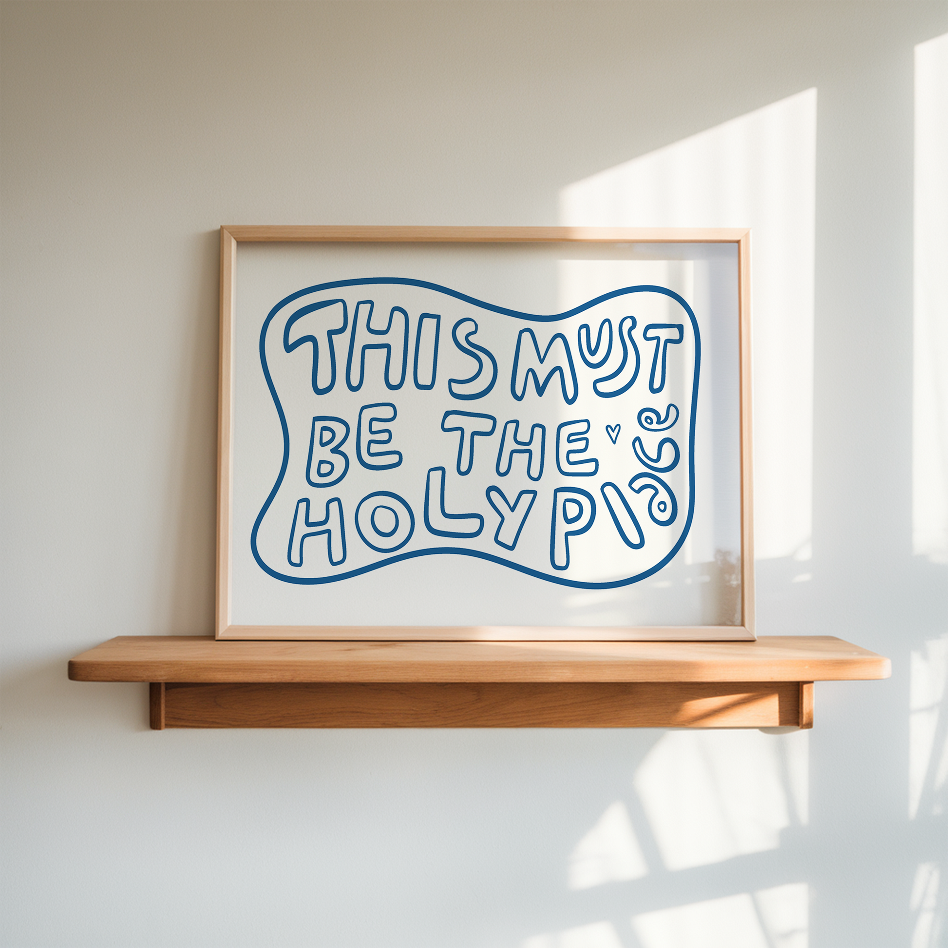 Spiritual Quote Poster Playful Blue Typography Wall Art