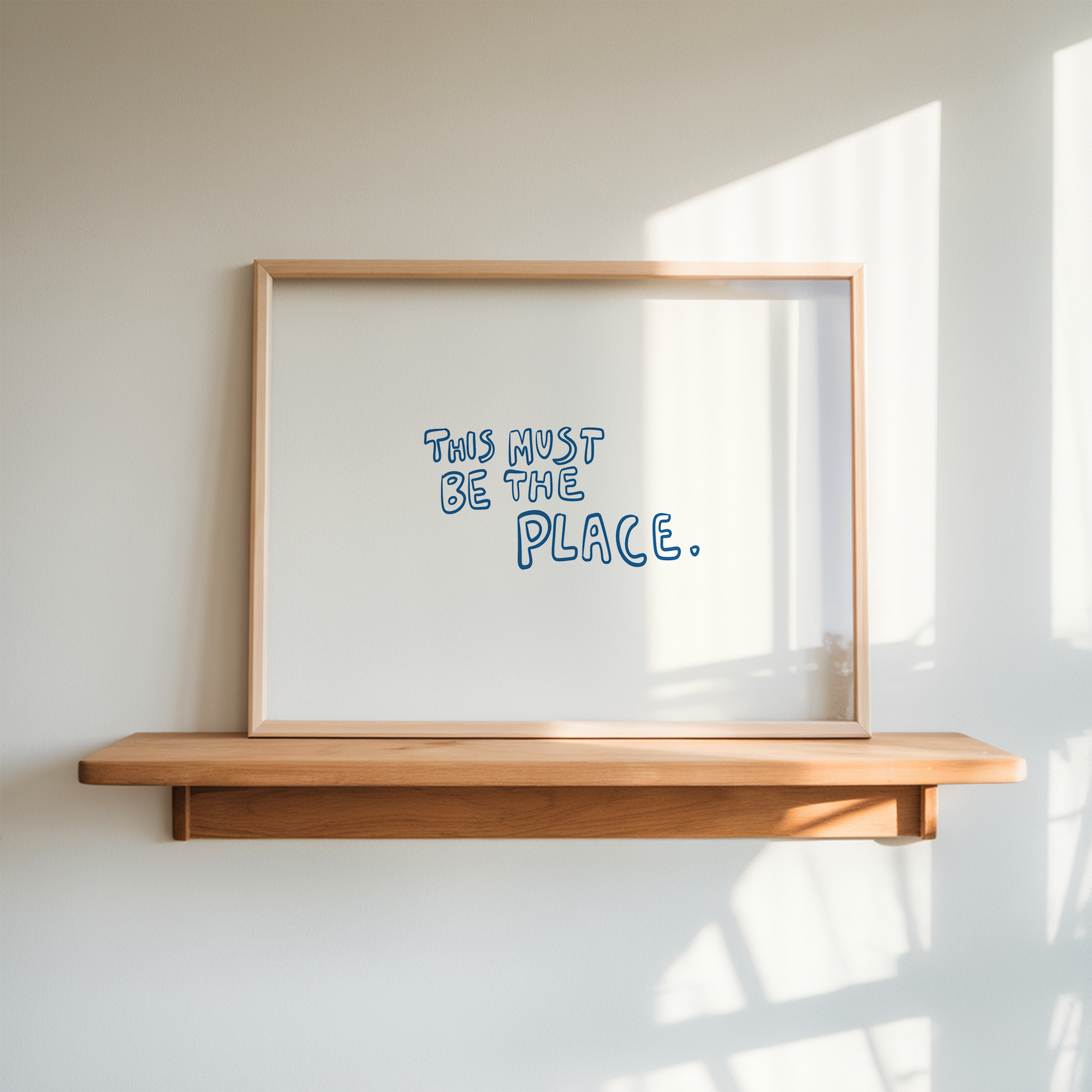 Quote Wall Art Print Minimalist Blue Typography Decor