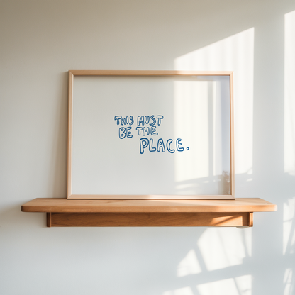Quote Wall Art Print Minimalist Blue Typography Decor