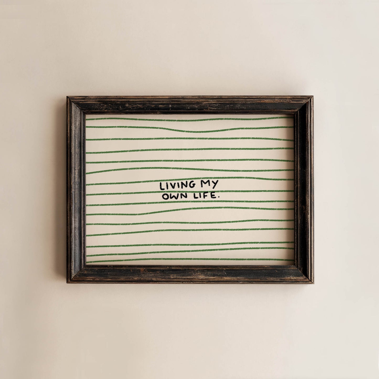 Living My Own Life Striped Art Print