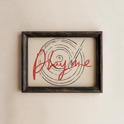Vinyl Record Wall Art Play Me Modern Music Decor
