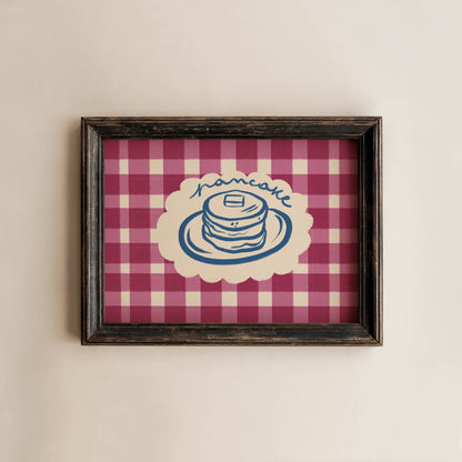 Pink Gingham Pancake Print