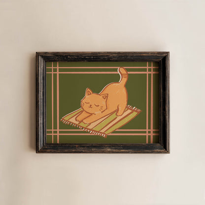 Stretching Cat Art Print