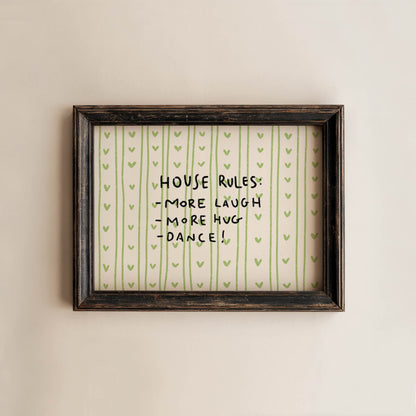 Playful House Rules Wall Art