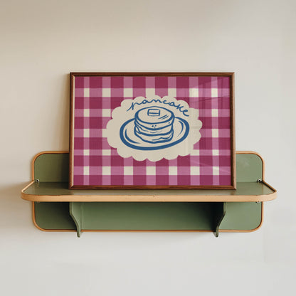 Pink Gingham Pancake Print