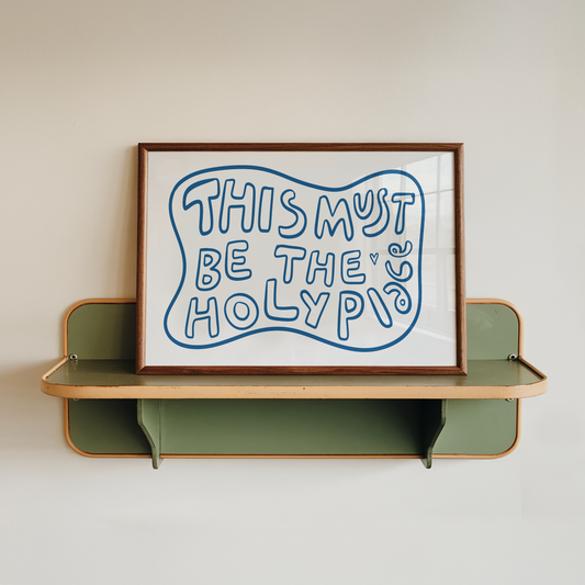 Spiritual Quote Poster Playful Blue Typography Wall Art