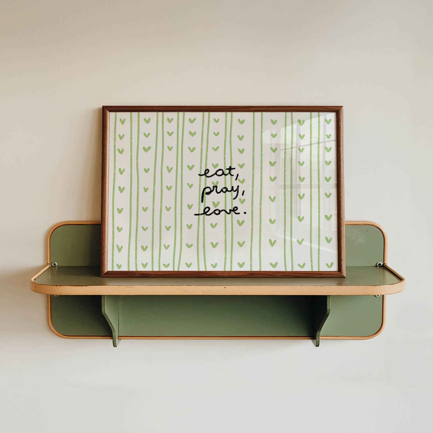 Eat, Pray, Love Green Heart Print