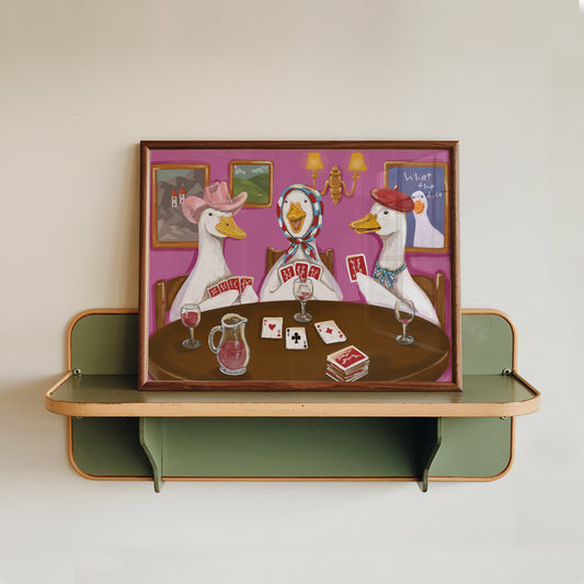 Duck Game Night Print, Whimsical Duck Wall Art