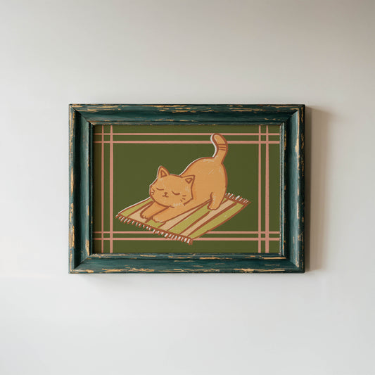 Stretching Cat Art Print