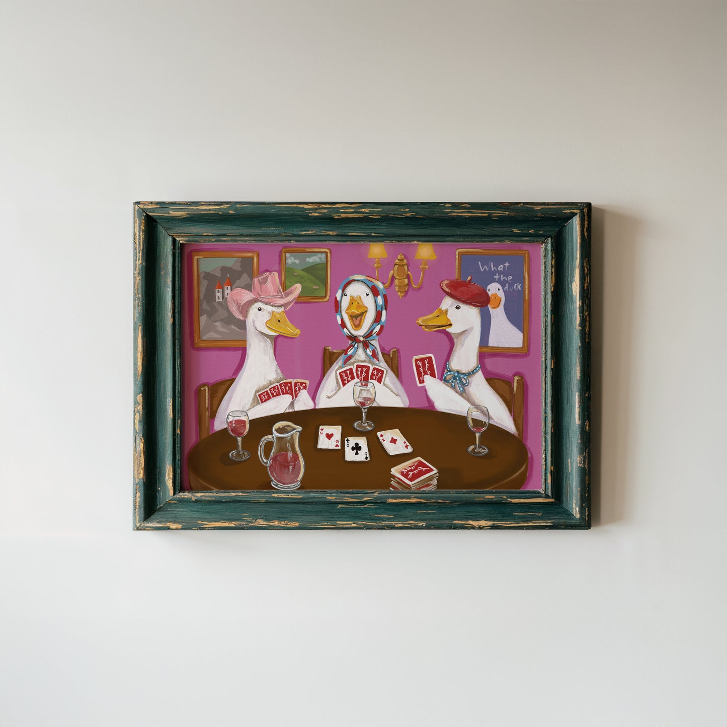 Duck Game Night Print, Whimsical Duck Wall Art