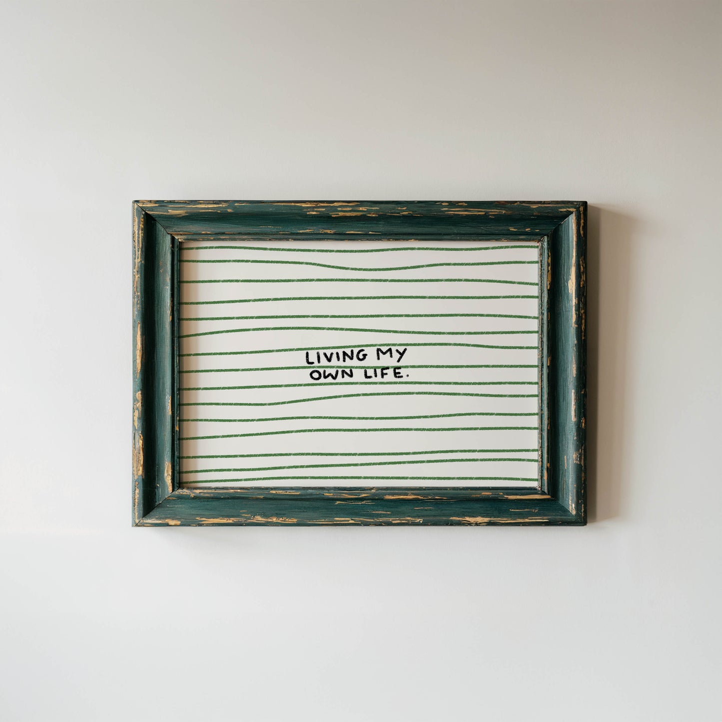 Living My Own Life Striped Art Print