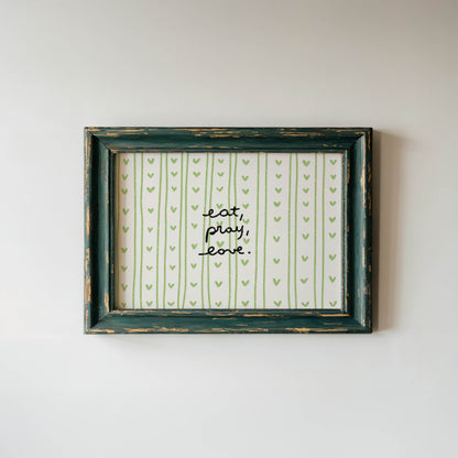 Eat, Pray, Love Green Heart Print