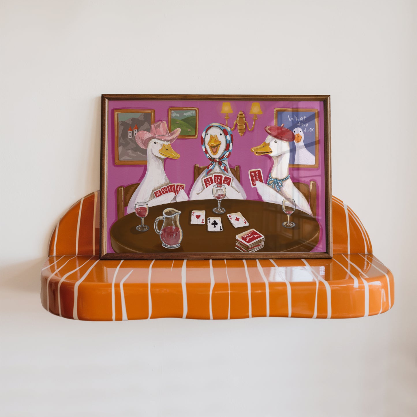 Duck Game Night Print, Whimsical Duck Wall Art