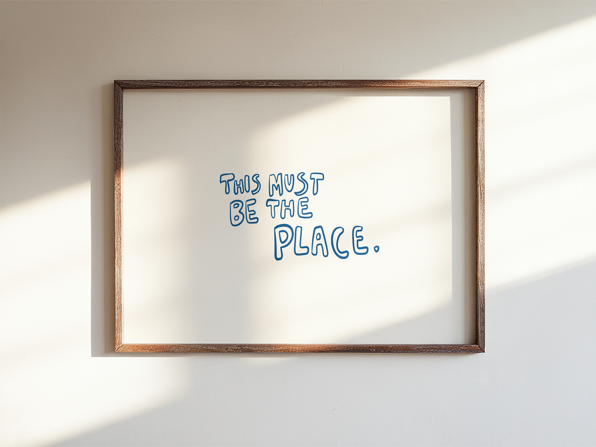 Quote Wall Art Print Minimalist Blue Typography Decor