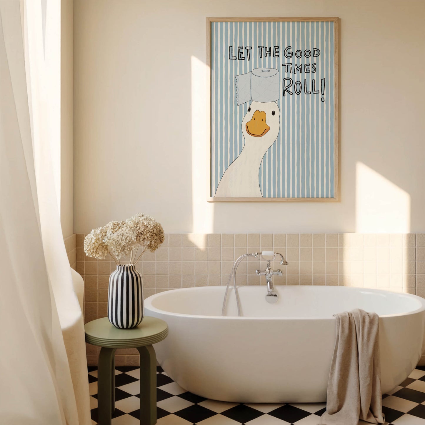 Let the Good Times Roll Goose Bathroom Print