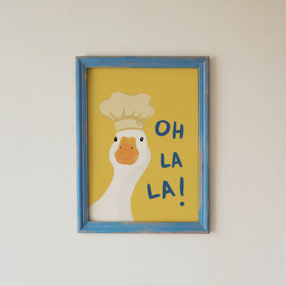 Oh La La Chef Goose Print