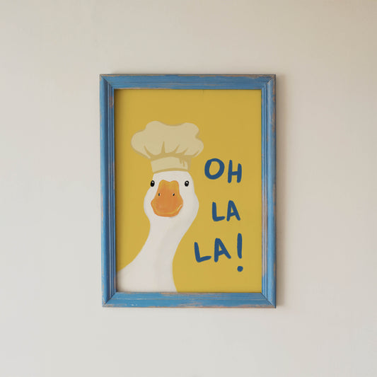 Oh La La Chef Goose Print