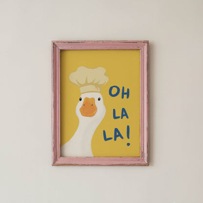 Oh La La Chef Goose Print