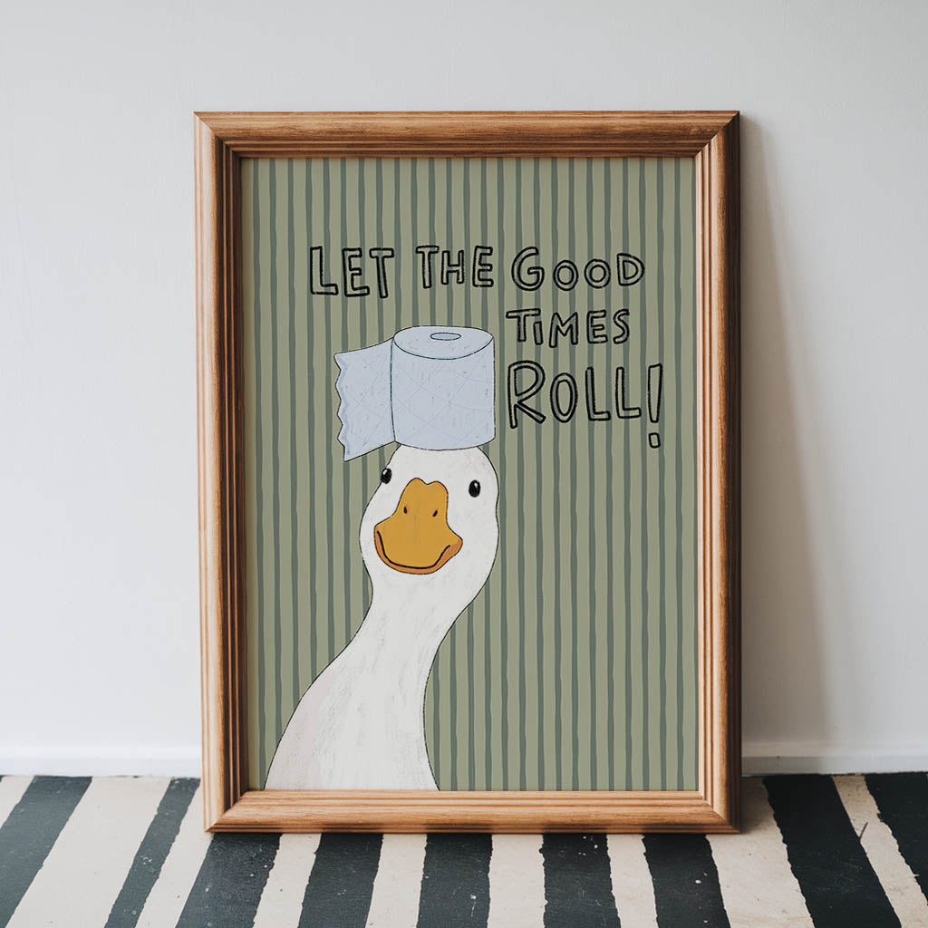 Let the Good Times Roll Duck Bathroom Print