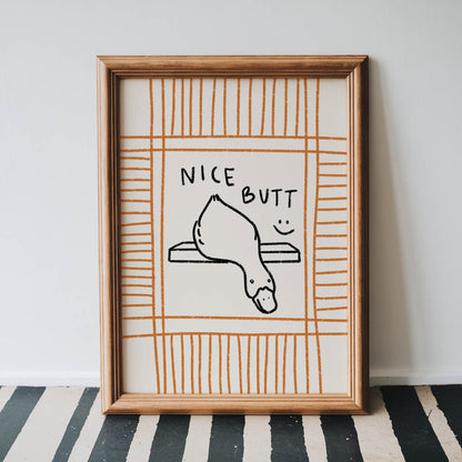 Nice Butt Duck Bathroom Wall Art